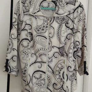 Chico's zipper front jacket with 3/4 sleeves